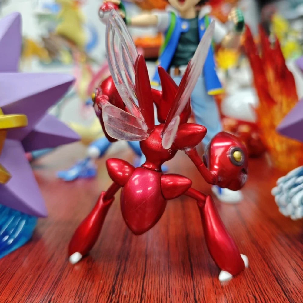 9cm/3.54in Anime Pokemon Figure Scizor Action Figure PVC Collection Model Toys for Children Gifts