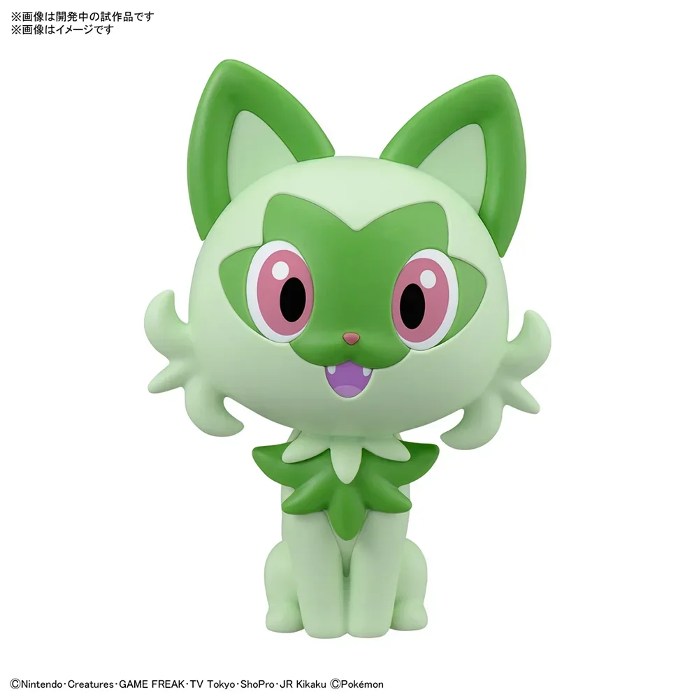 Anime Original Bandai Pokemon Plamo Model Kit Quick 18 Sprigatito Collectible Assembly Figures Model Toys Game Toys Gifts PVC