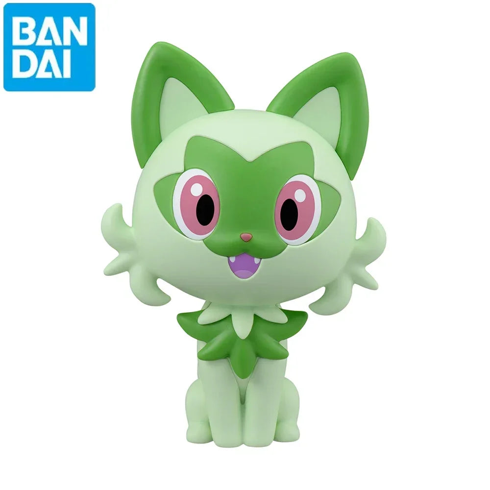 Anime Original Bandai Pokemon Plamo Model Kit Quick 18 Sprigatito Collectible Assembly Figures Model Toys Game Toys Gifts PVC
