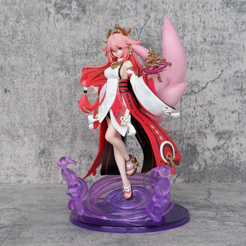 Genshin Impact Yae Miko Figure Game Peripherals PVC Action Figurine Kids Toys Model Collectible Ornaments GIFT