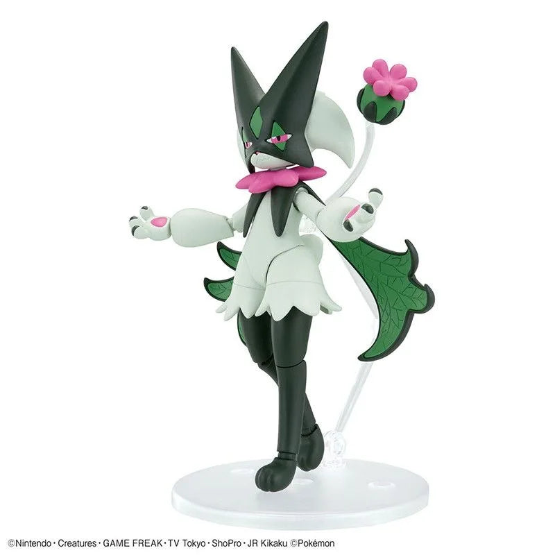 Original Bandai Pokemon Figures Meowscarada Anime Action Figure Simple Assembly Collectible Model Ornaments Model Toys