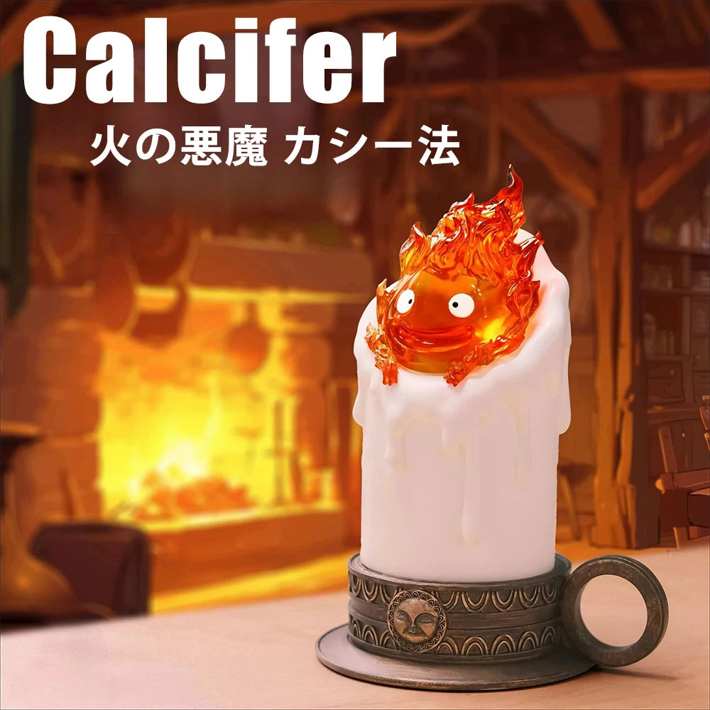 13cm/5.12in Anime Howl's Moving Castle Figure Luminous Calcifer Action Figures Pvc Collection Decoration Model Toys Gifts