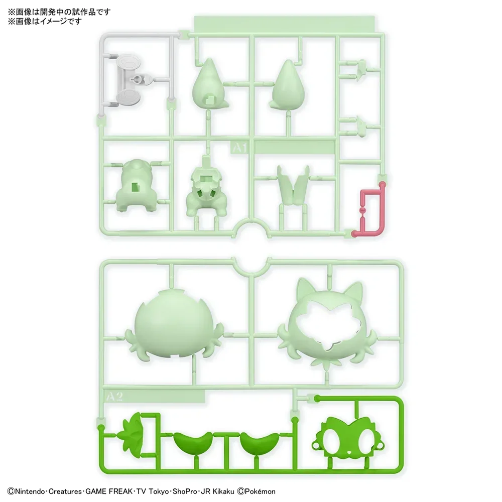 Anime Original Bandai Pokemon Plamo Model Kit Quick 18 Sprigatito Collectible Assembly Figures Model Toys Game Toys Gifts PVC