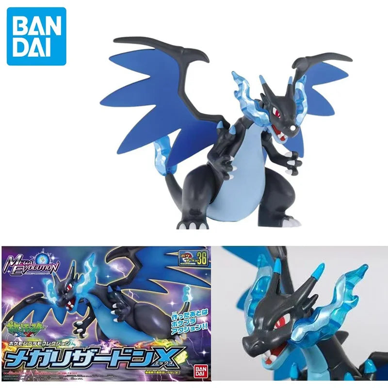 Bandai POKEMON Poke Pla Mega Charizard Aninm full Action Assembly Figure Model ornament Toy Gifts for Kid birthday present