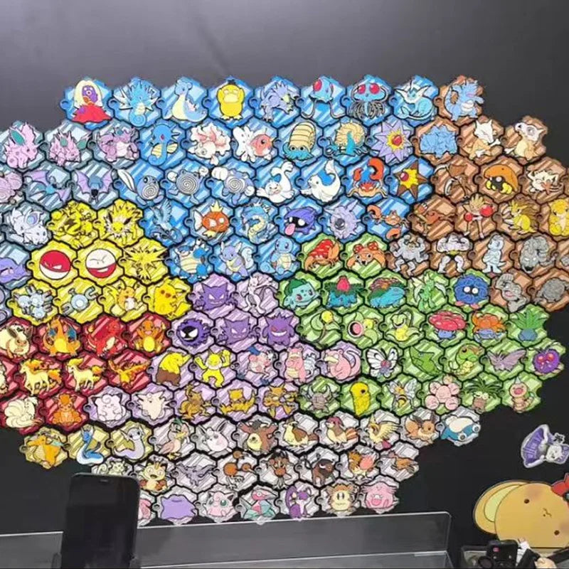 Original Pkm 151 PTCG Trading Cards Game Card Box Jigsaw Puzzle Fridge Magnets Scarlet Violet Chinese Gift Box Collectible Set