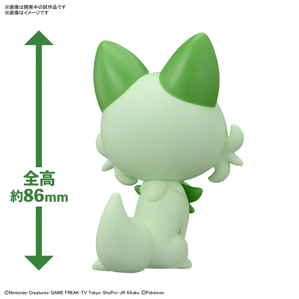 Anime Original Bandai Pokemon Plamo Model Kit Quick 18 Sprigatito Collectible Assembly Figures Model Toys Game Toys Gifts PVC