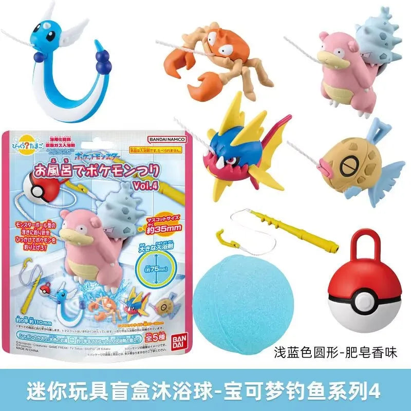 Original Bandai Pikachu Pokemon Children's Bath Ball Blinds Boxs Toys Ornament Action Figures Randomly Sent Toys