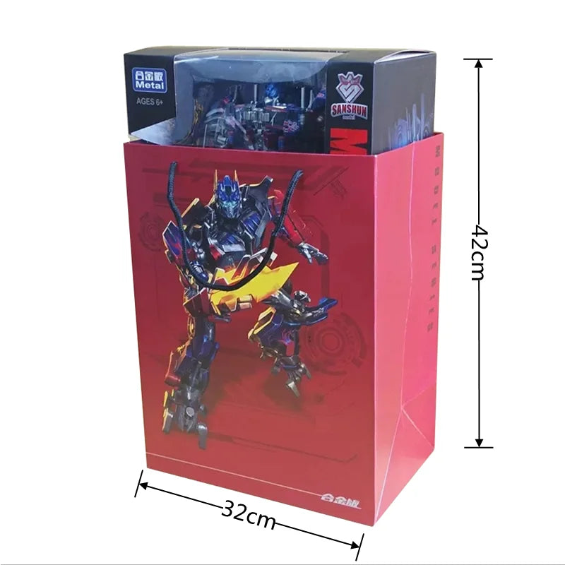 30CM Transformation Optimus Prime Bumblebee Megatron Black Gold Robot Toy Alloy Star Commander Truck Car Toy Action Figure Gift