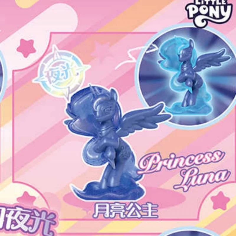 New KAYOU My Little Pony Rubber Doll Vol.2 Sparkling Space Princess Flowing Light Edition Pinkie Pie Fluttershy Rarity Kids Gift