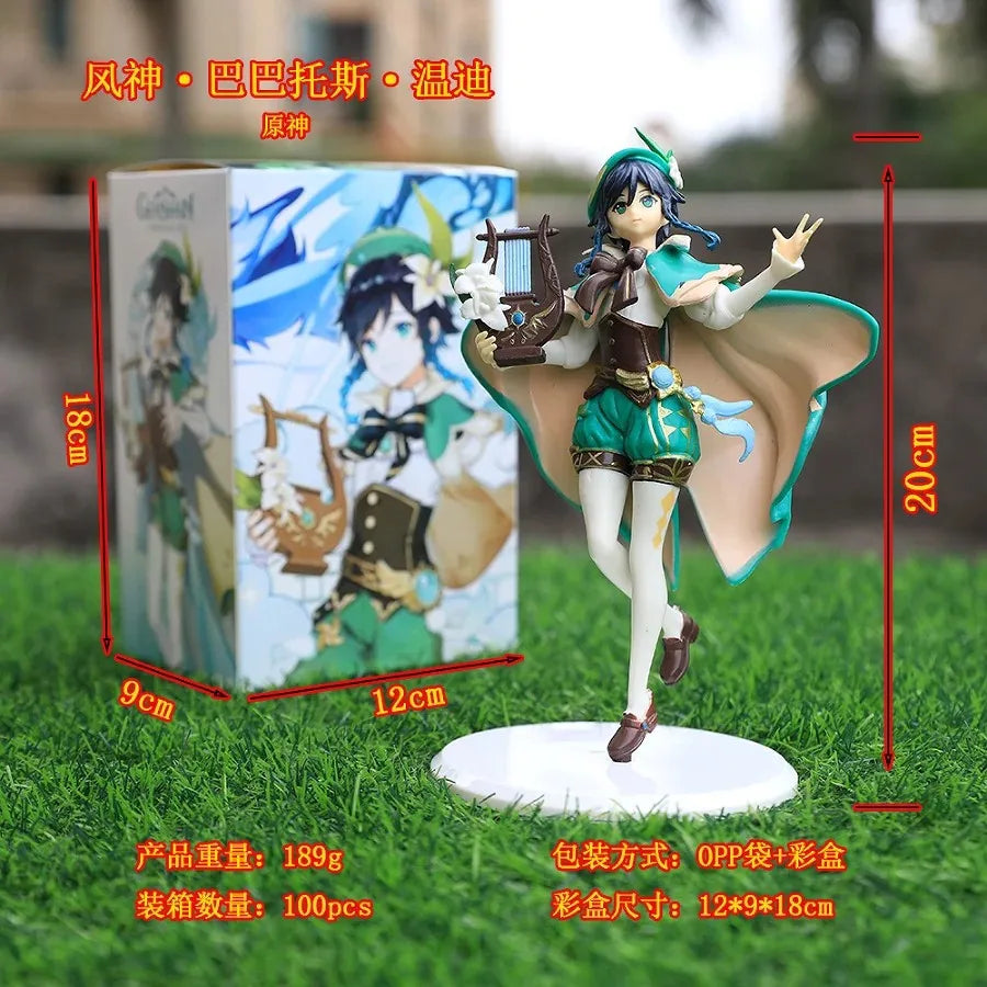 Anime Genshin Barbatos Figure Anemo Wind Statue Action Figures Genshin Impact Wendy Venti Figurine Collection PVC Model Toy Gift