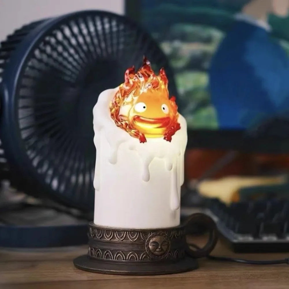 13cm/5.12in Anime Howl's Moving Castle Figure Luminous Calcifer Action Figures Pvc Collection Decoration Model Toys Gifts