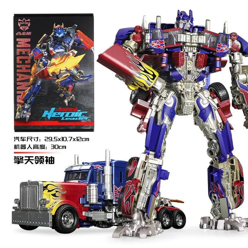30CM Transformation Optimus Prime Bumblebee Megatron Black Gold Robot Toy Alloy Star Commander Truck Car Toy Action Figure Gift