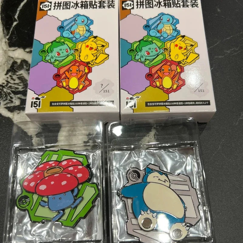 Original Pkm 151 PTCG Trading Cards Game Card Box Jigsaw Puzzle Fridge Magnets Scarlet Violet Chinese Gift Box Collectible Set