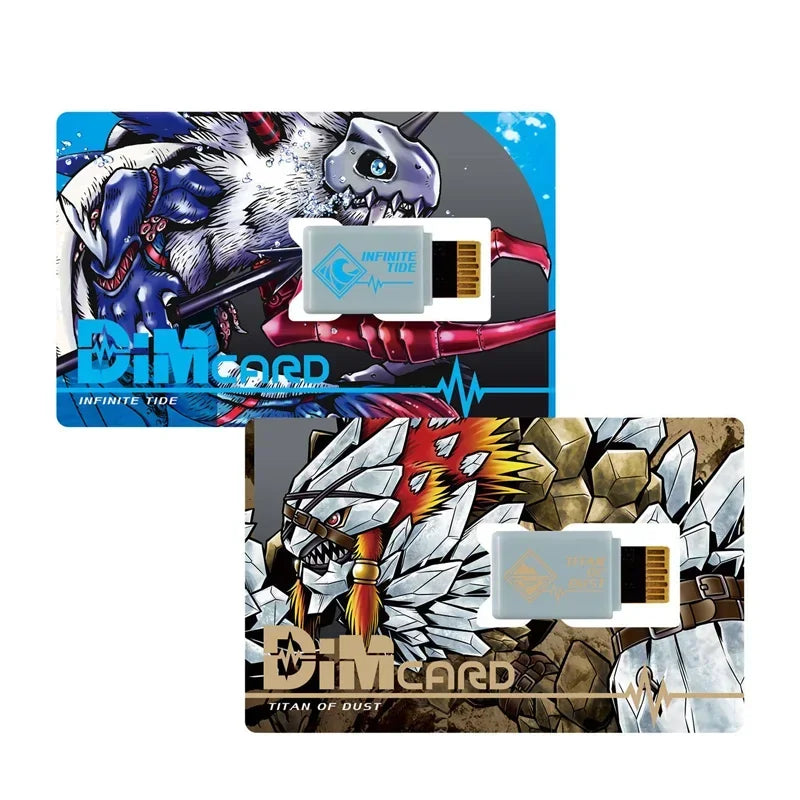 Digimon Adventure ESPIMON RYUDAMON DINOSALIR ROAR WOLF HOWL Medarot Agumon DIM Card Protective Film Stingmon Figure Model Cards