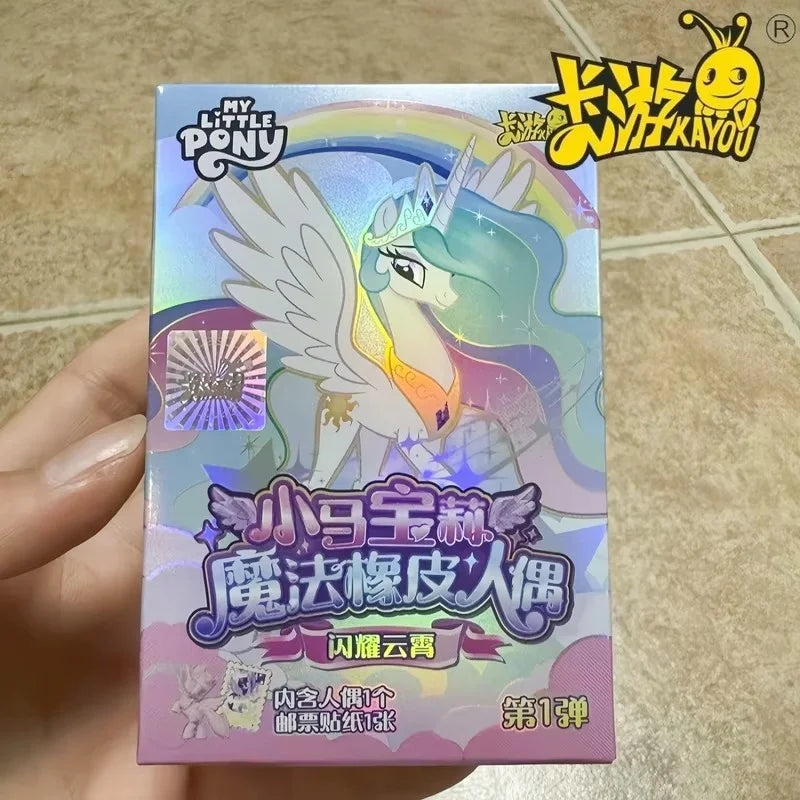 New KAYOU My Little Pony Rubber Doll Vol.2 Sparkling Space Princess Flowing Light Edition Pinkie Pie Fluttershy Rarity Kids Gift