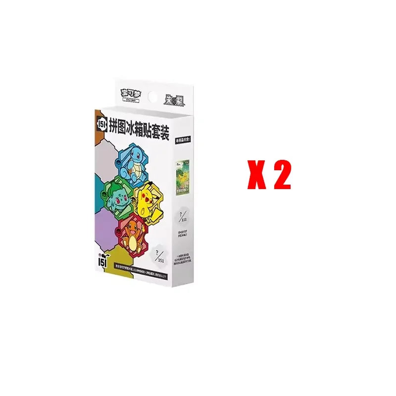 Original Pkm 151 PTCG Trading Cards Game Card Box Jigsaw Puzzle Fridge Magnets Scarlet Violet Chinese Gift Box Collectible Set