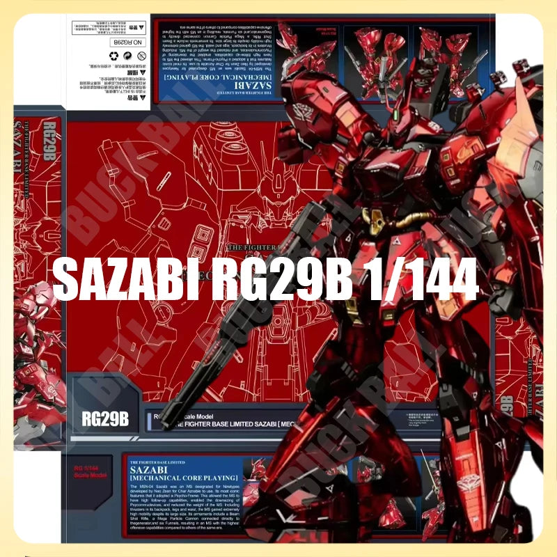Gaogao Sazabi RG29B Assembly Model Kit RG 1/144 Action Figure Electroplated Color Plastic Robot Collection Model Toy Gift