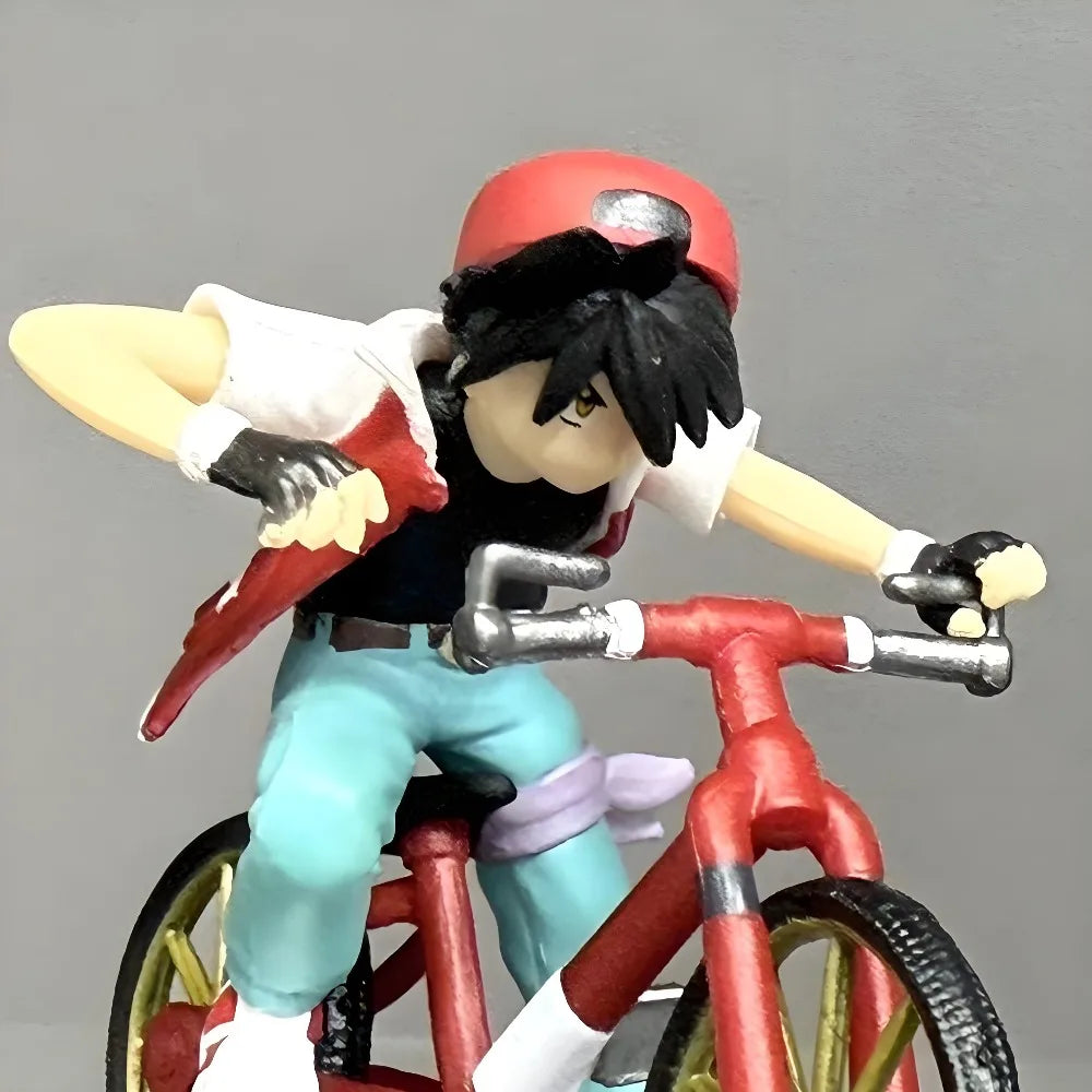 6cm/2.36in Anime Pokemon Figure Red Ash Ketchum Biking Action Figures Pvc Collection Model Toys for Children Gifts