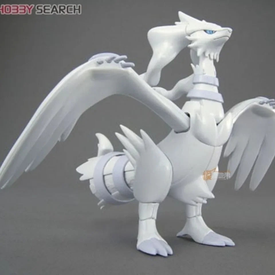 Original Bandai Pokemon Figures Reshiram Anime Action Figure Simple Assembly Collectible Model Ornaments Model Toys Gifts PVC