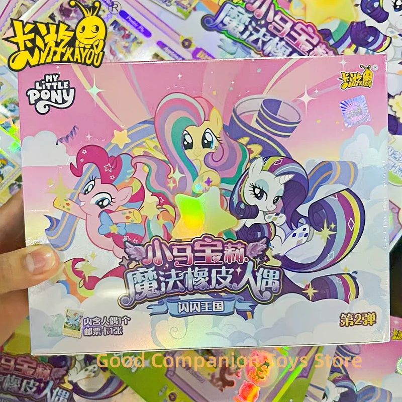 New KAYOU My Little Pony Rubber Doll Vol.2 Sparkling Space Princess Flowing Light Edition Pinkie Pie Fluttershy Rarity Kids Gift