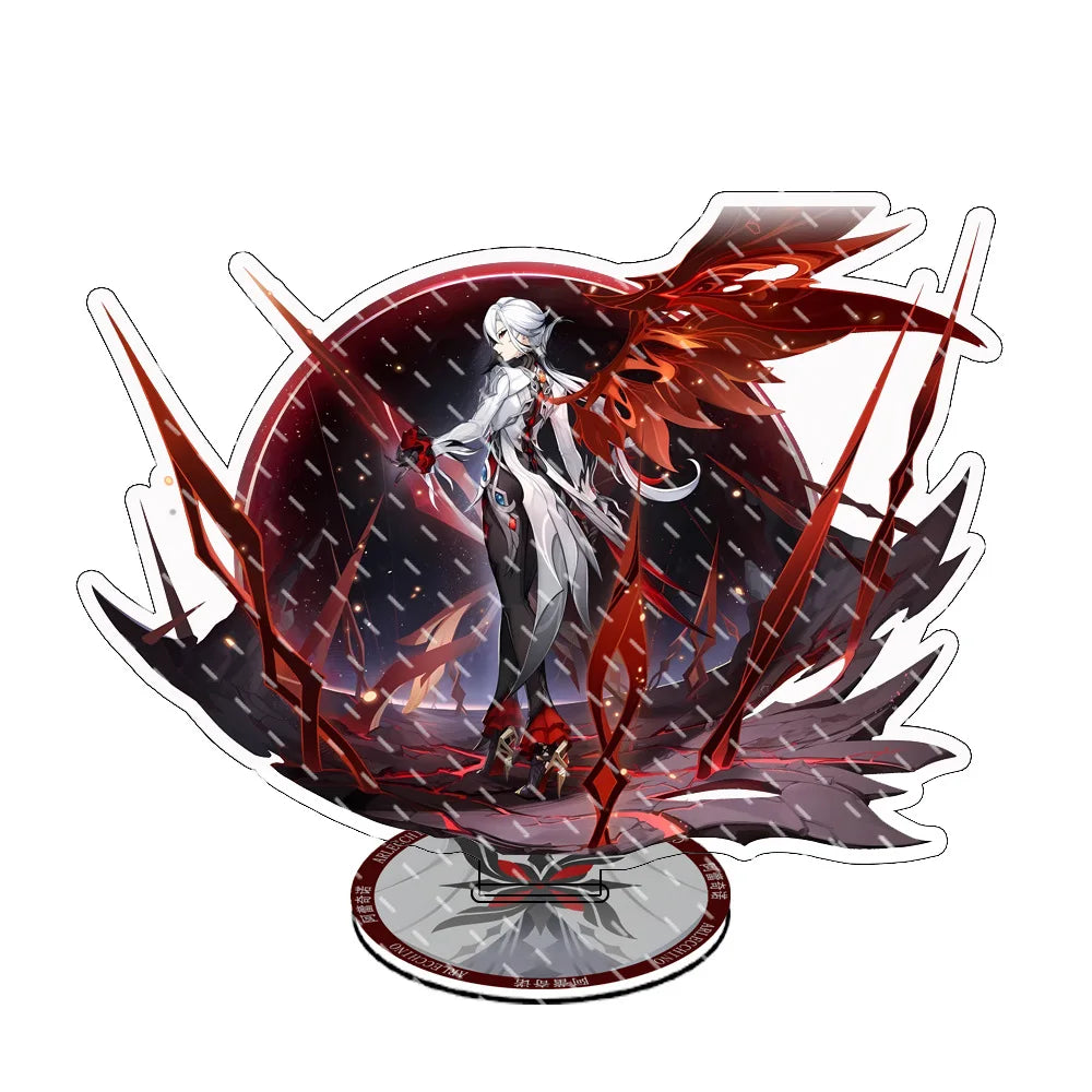 Anime Figure Genshin Impact Furina Arlecchino Xiao Yae Miko Yelan Acrylic Stand Model Plate Desk Decor Standing Sign Fans Gift