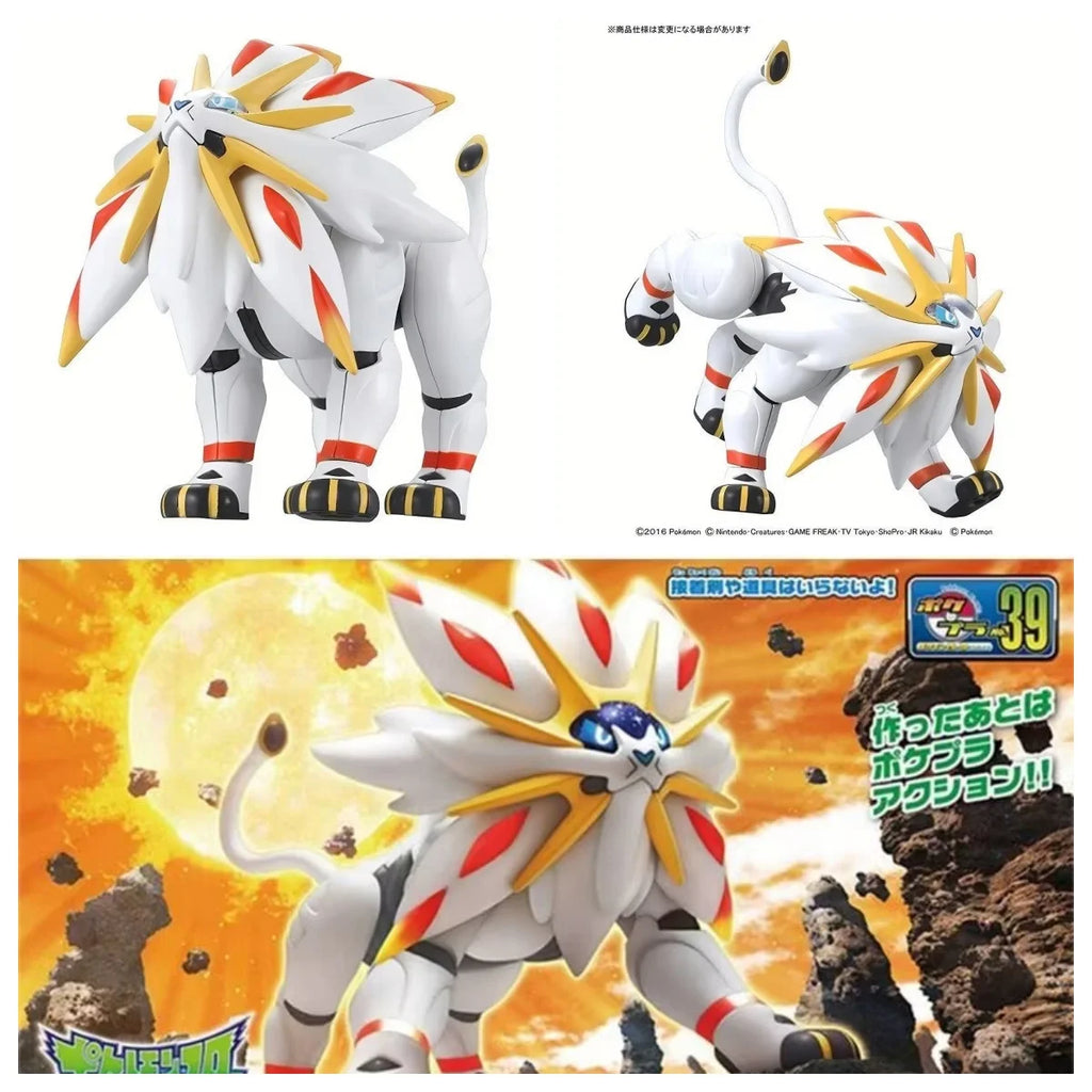 Original Bandai Pokemon Figures Solgaleo Anime Action Figure Simple Assembly Collectible Model Ornaments Model Toys Gifts PVC