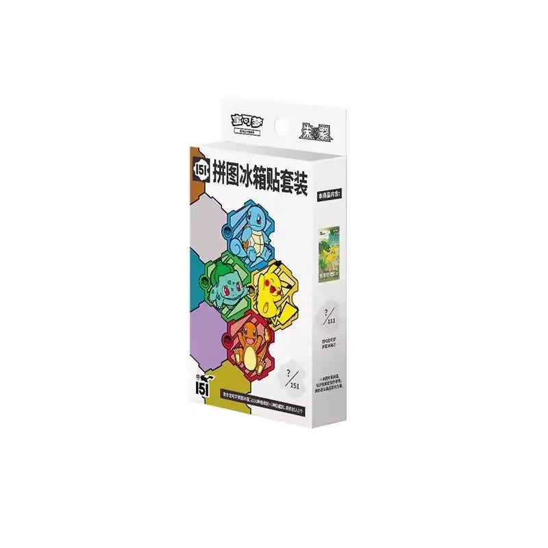 Original Pkm 151 PTCG Trading Cards Game Card Box Jigsaw Puzzle Fridge Magnets Scarlet Violet Chinese Gift Box Collectible Set