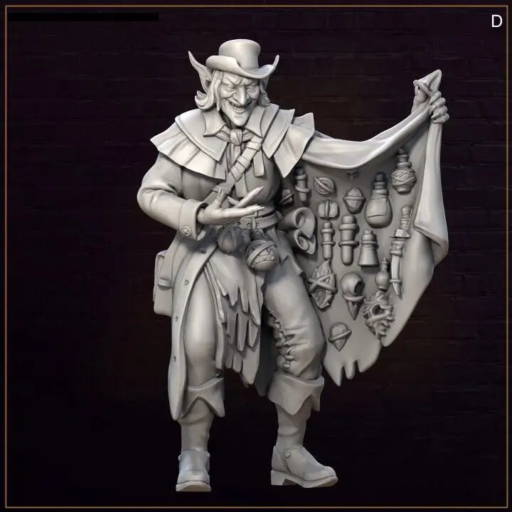 32mm , miniature model resin figure ，Merchants of the dark alley , Unassembled and unpainted kit