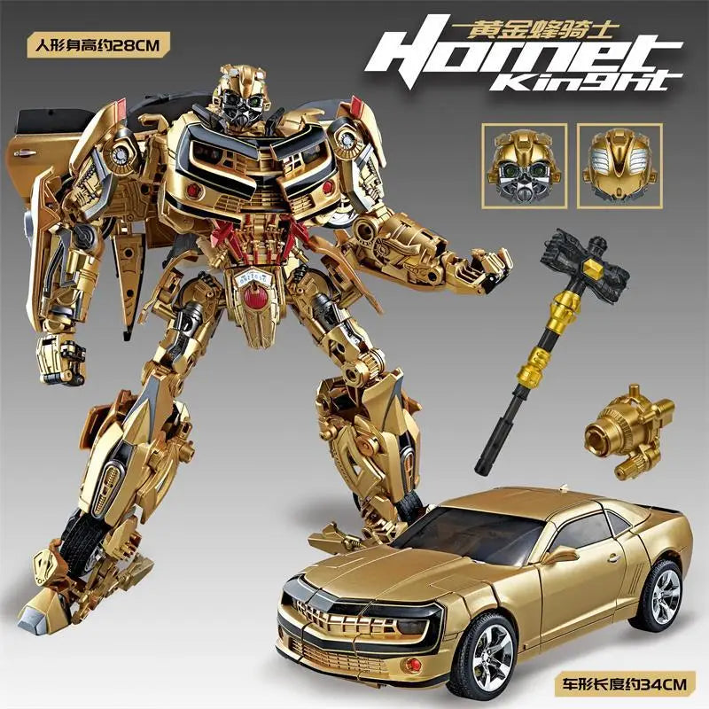 30CM Transformation Optimus Prime Bumblebee Megatron Black Gold Robot Toy Alloy Star Commander Truck Car Toy Action Figure Gift