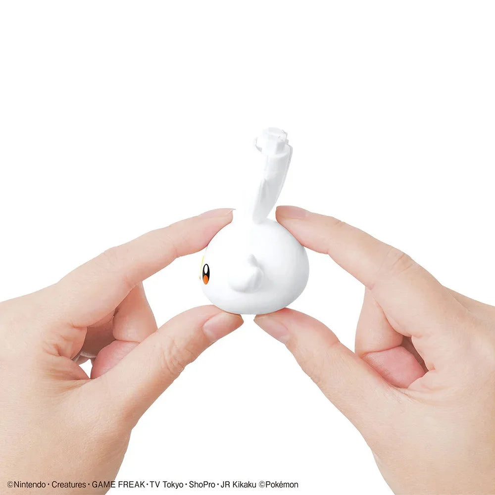 Original Bandai Pokemon Figures Kit Quick Series Scorbunny Hibanny Assembly Collectible Ornaments Figure Model Toys Gifts 11Cm