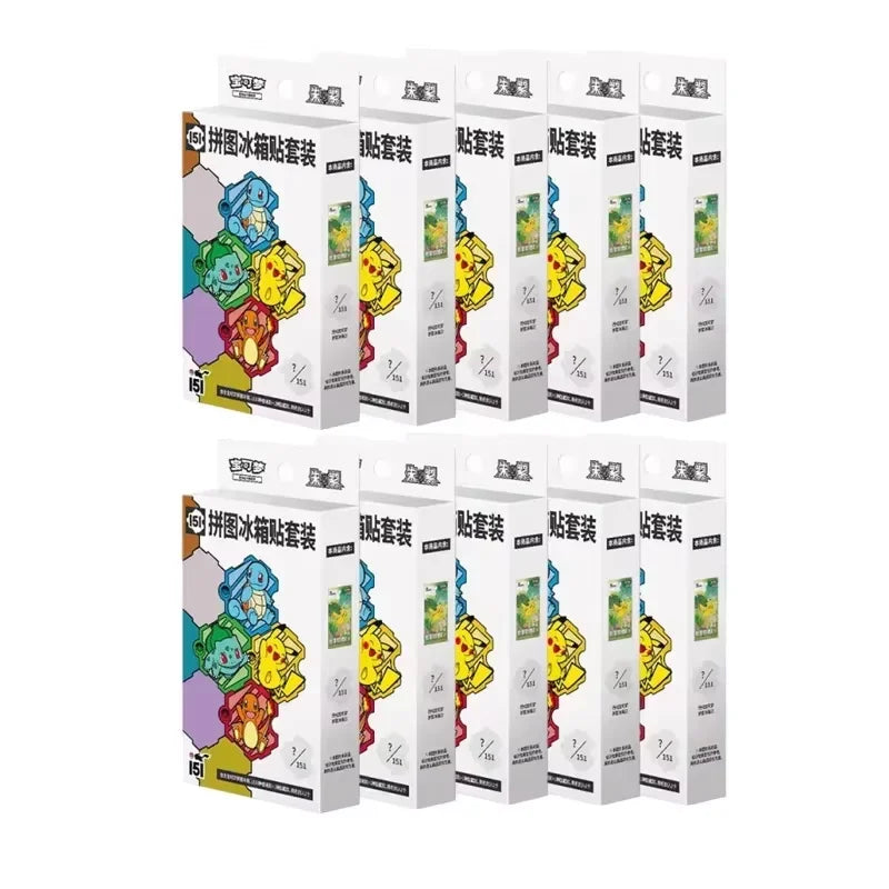 Original Pkm 151 PTCG Trading Cards Game Card Box Jigsaw Puzzle Fridge Magnets Scarlet Violet Chinese Gift Box Collectible Set