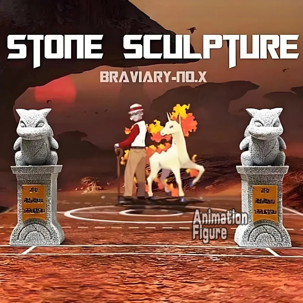 10.5cm/4.13in Anime Pokemen Figure Resin Pokémon Gym Stone Statue Action Figures Pvc Collection Model Toys for Children