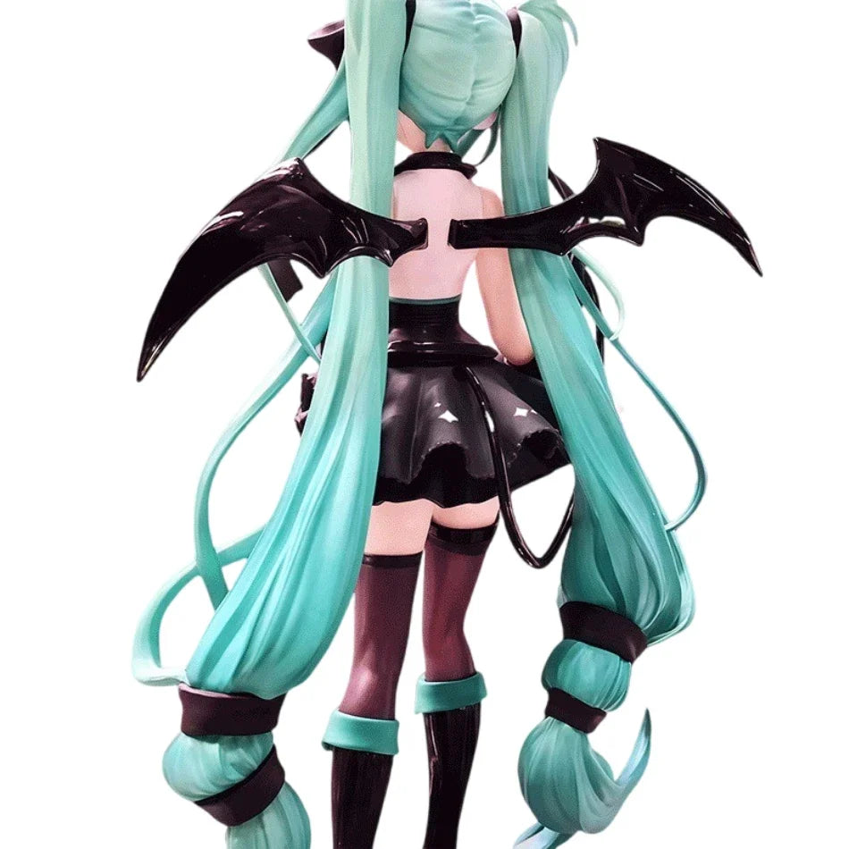 19cm Anime Little Devil Hatsune Miku Handmade Little Raccoon Miku Dark Angel Handmade PVC Model Anime Peripheral Ornaments Gifts