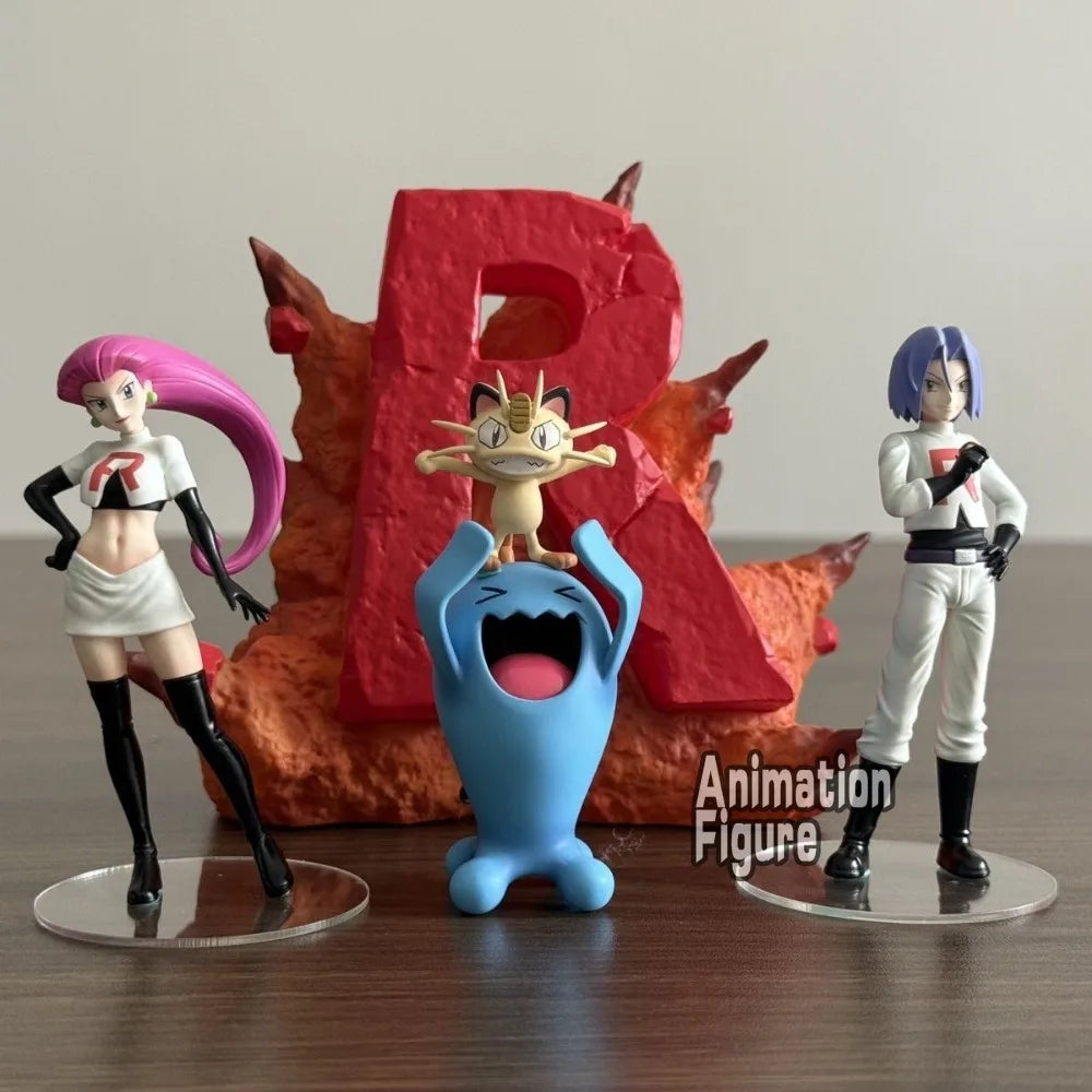 3-11cm Anime Pokemon Figure Team Rocket Action Figures Pvc Statue Desktop Ornamen Collection Model Toys Gifts