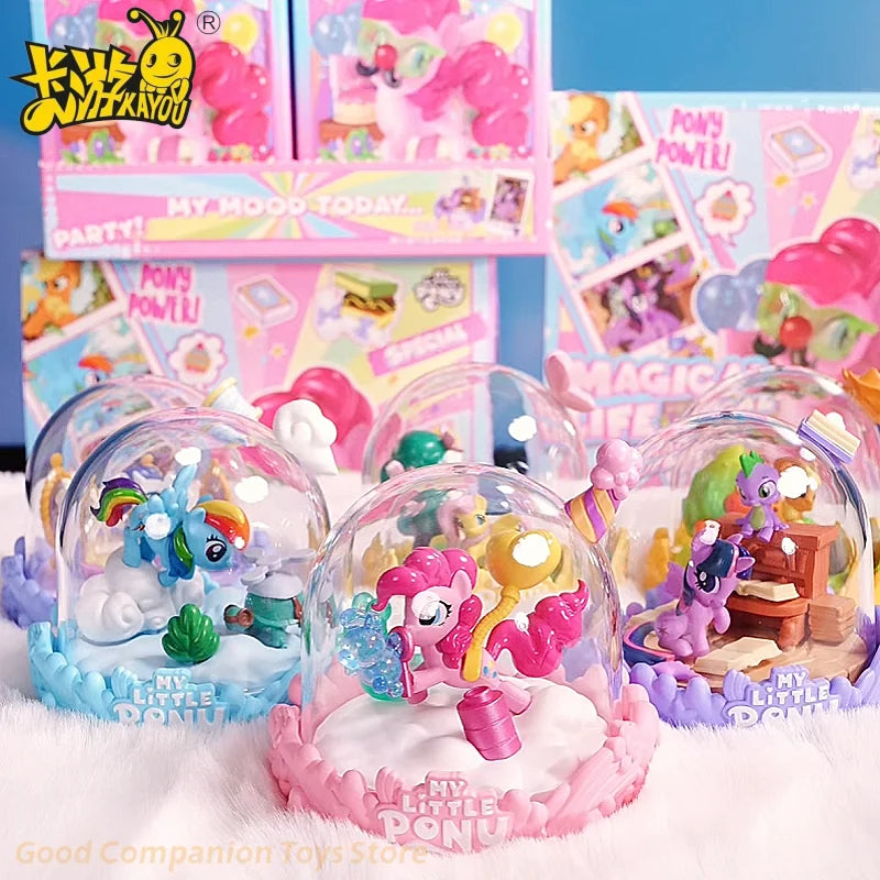 Original KAYOU My Little Pony Mini Scene Vol.1 Magical Home Pinkie Pie Rainbow Dash Decoration Blind Box Rarity Holiday Gifts